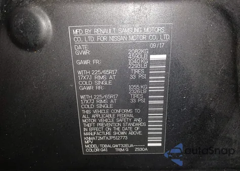 2018 Nissan Rogue Sv из США, поврежденный, VIN KNMAT2MTXJP512773